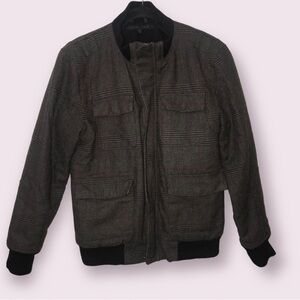 URBAN outfitters standard cloth mens wool blend plaid bomber jacket size S